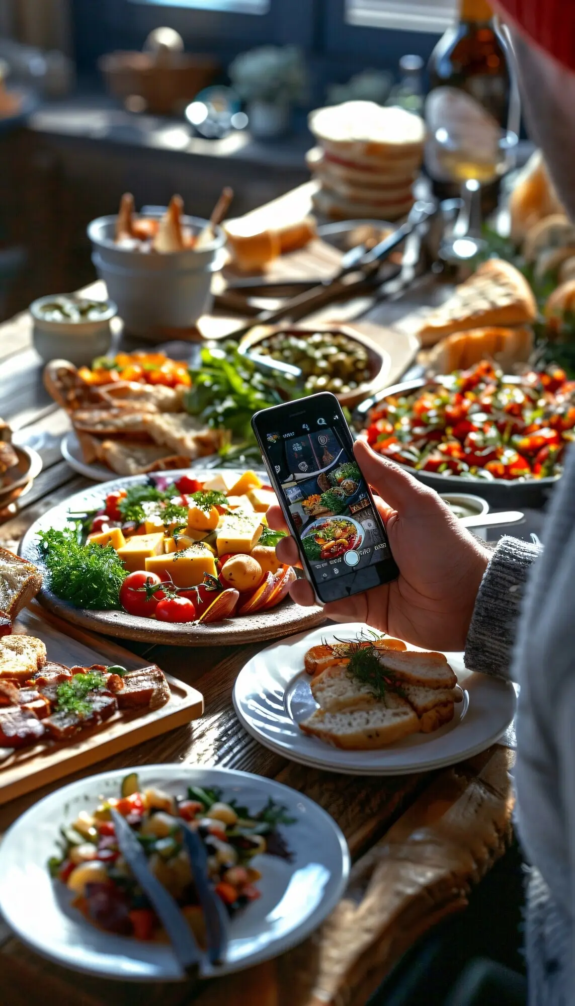 Menschen, die Inhalte zum Thema Essen erstellen, um sie für Essensliebhaber ins Internet hochzuladen.